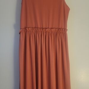Elegant Coral Sleeveless Dress